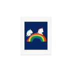 Unicorn on rainbow slide Art Print Gallery Image 1