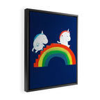 Unicorn on rainbow slide Framed Canvas Print Gallery Image 2