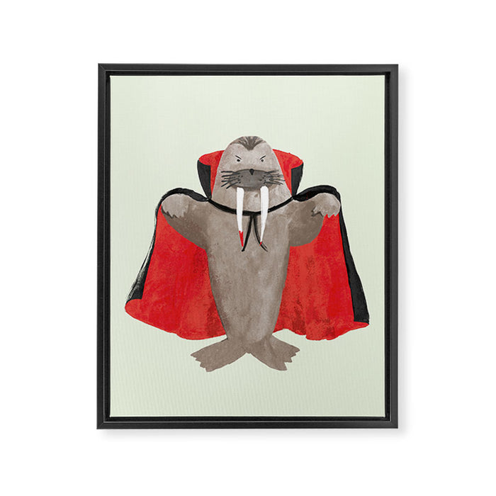 Vampire Walrus Framed Canvas Print Gallery Image 1