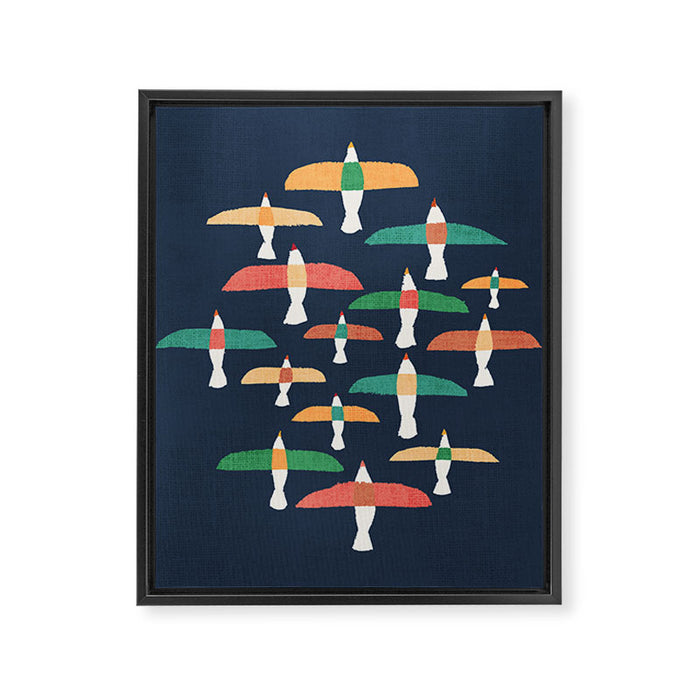 Vintage seagull Framed Canvas Print Gallery Image 1