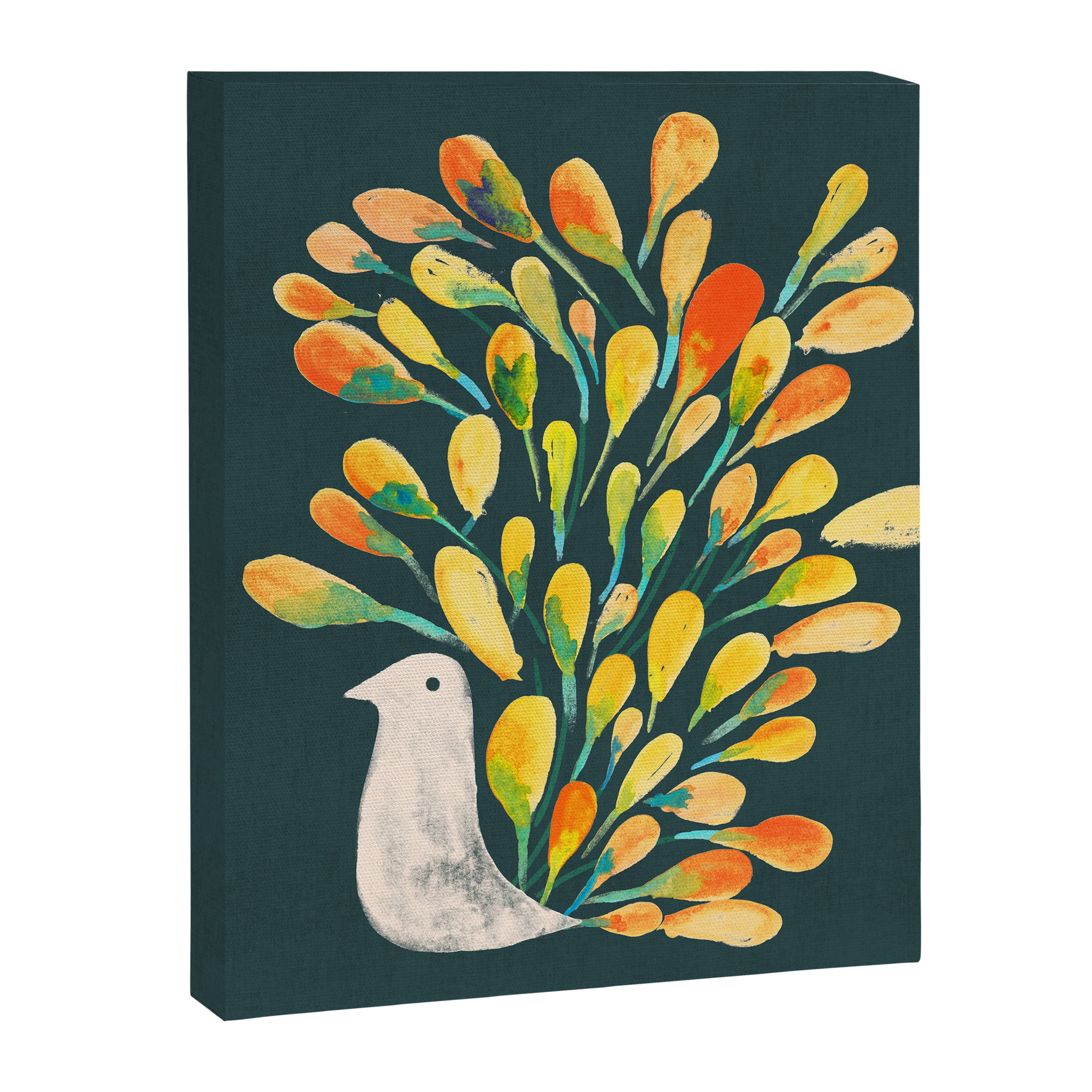 Watercolor Peacock Canvas Print Gallery Image 6