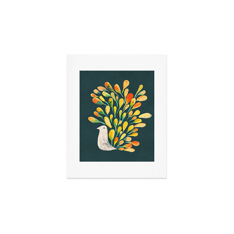 Watercolor Peacock Art Print Gallery Image 1