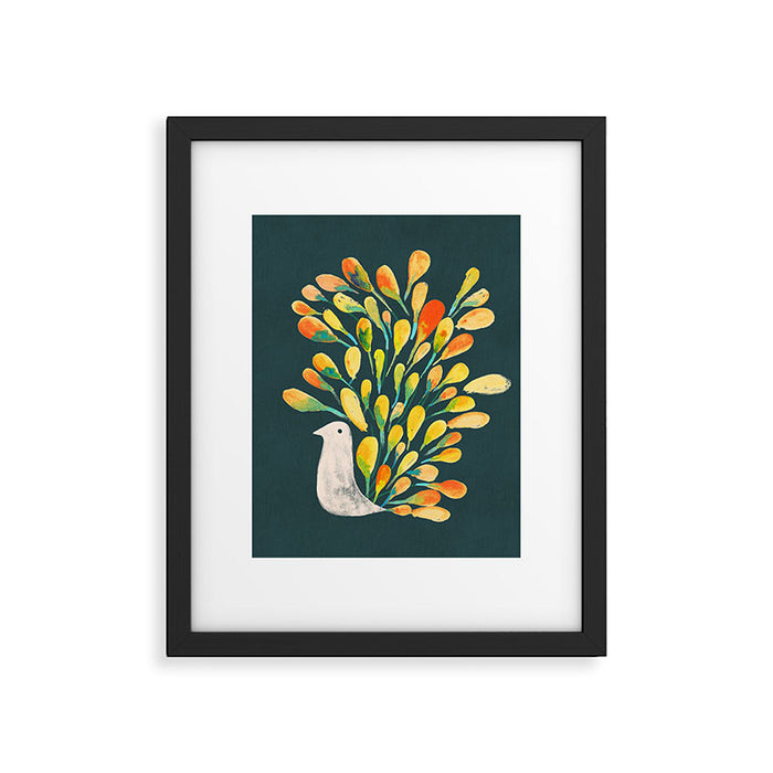 Watercolor Peacock Framed Art Print Gallery Image 1