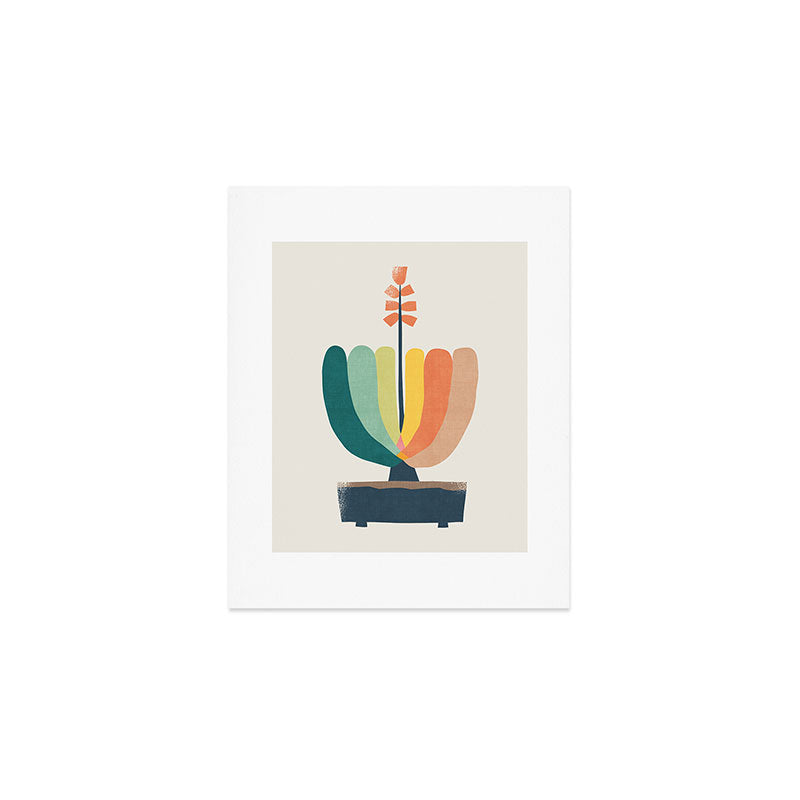 Whimsical aloe plicatilis succulent plant Art Print Gallery Image 1