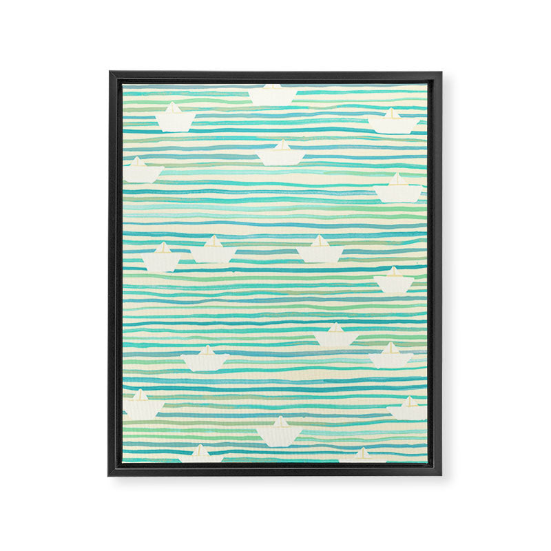 Whimsical Paper Boats Framed Canvas Print Gallery Image 6