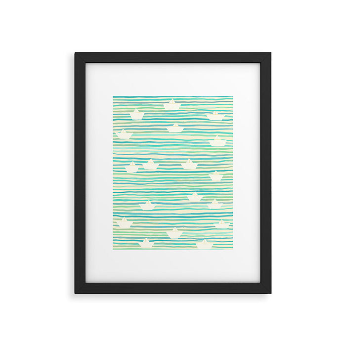 Whimsical Paper Boats Framed Art Print Gallery Image 1