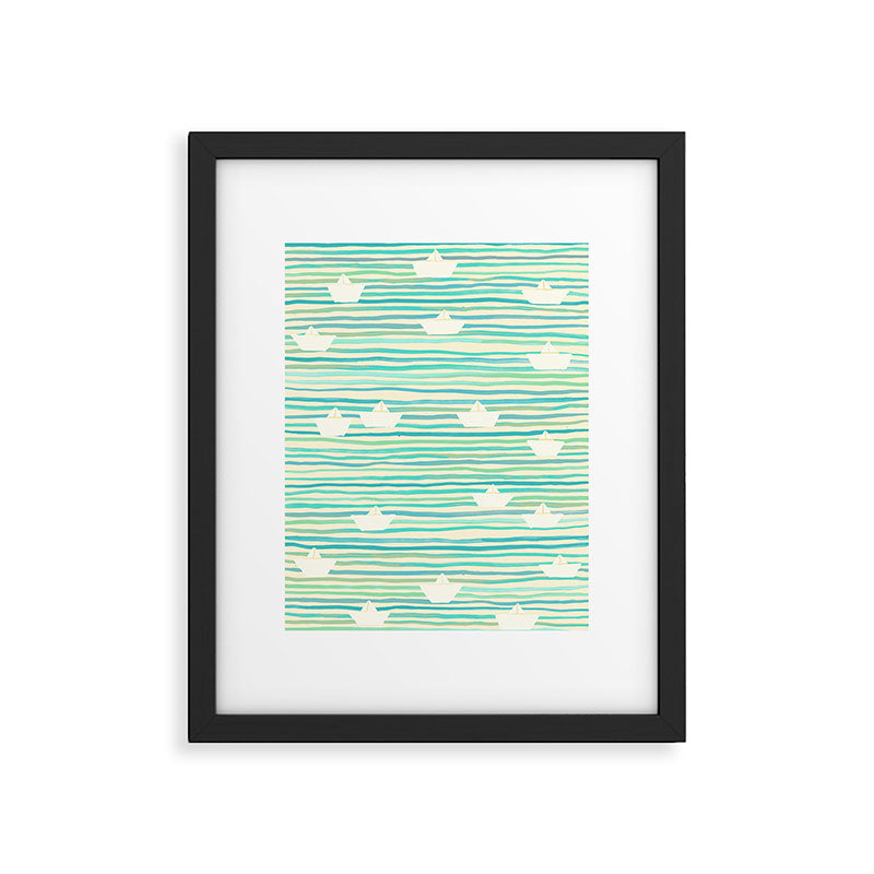 Whimsical Paper Boats Framed Art Print Gallery Image 5