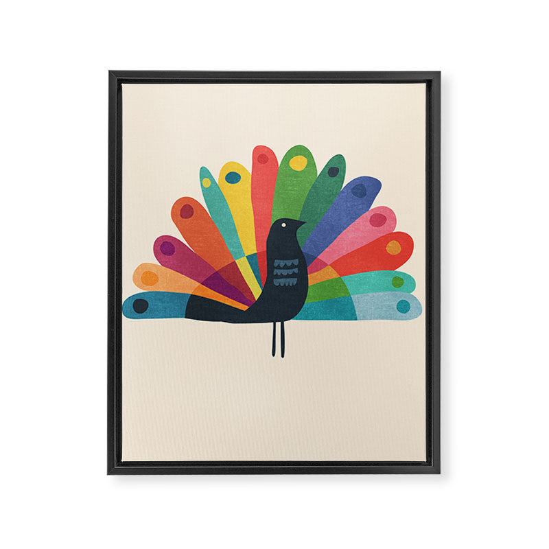 Whimsical Peacok Framed Canvas Print Gallery Image 6