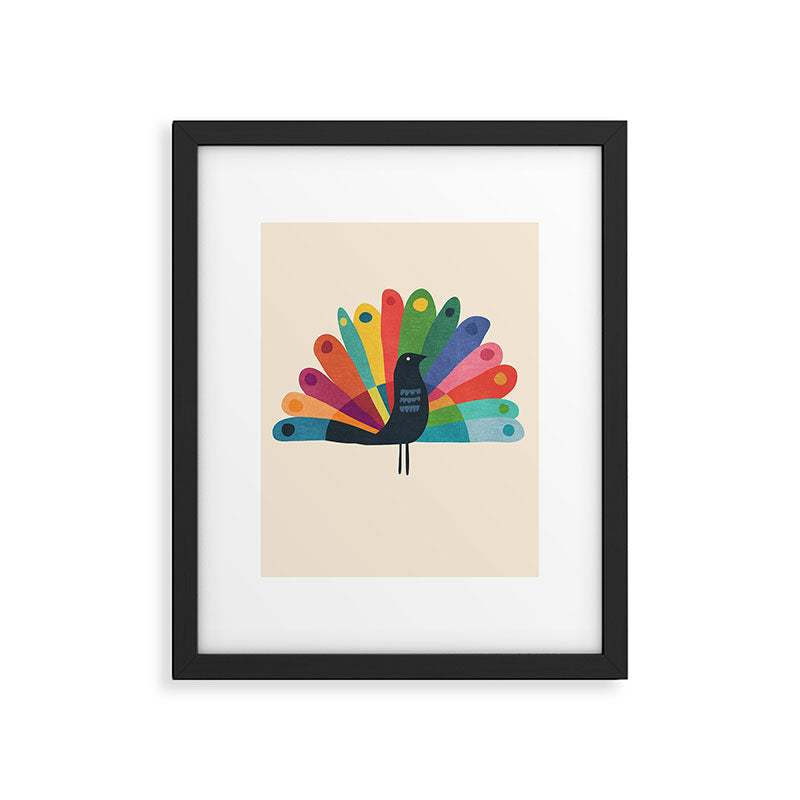 Whimsical Peacok Framed Art Print Gallery Image 5