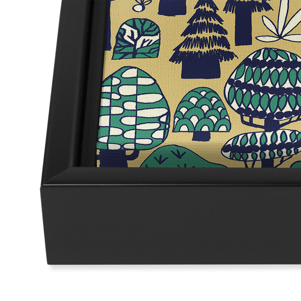Whimsical tropical jungle pattern Framed Canvas Print Gallery Image 3