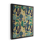 Whimsical tropical jungle pattern Framed Canvas Print Gallery Image 2
