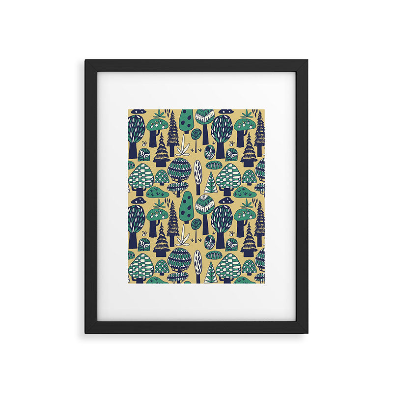 Whimsical tropical jungle pattern Framed Art Print Gallery Image 6