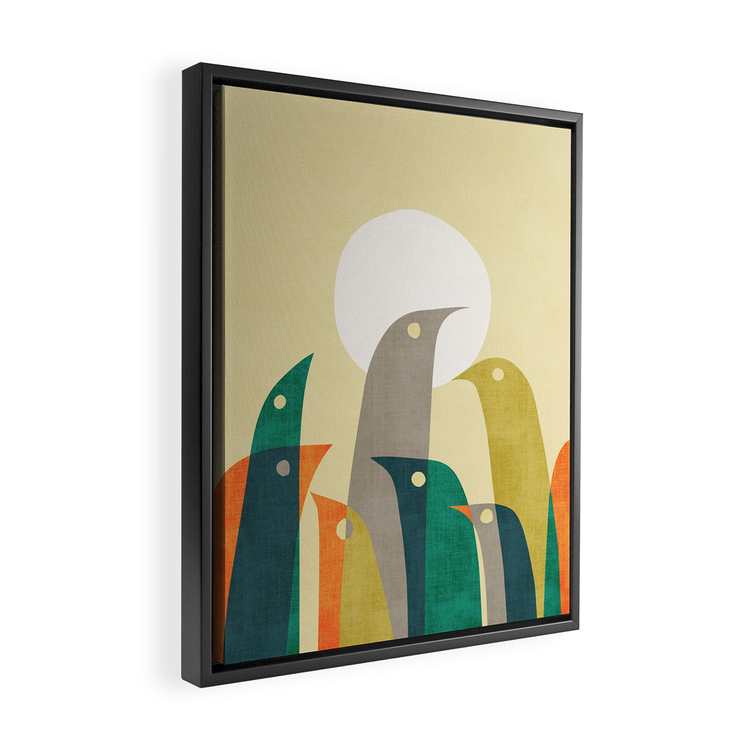 Wild birds at the beach Framed Canvas Print Gallery Image 2