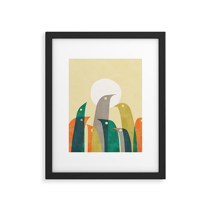 Wild birds at the beach Framed Art Print Gallery Image 1