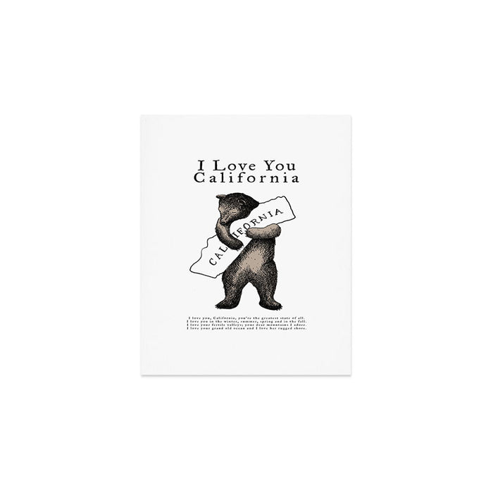 i love you california Art Print Gallery Image 1