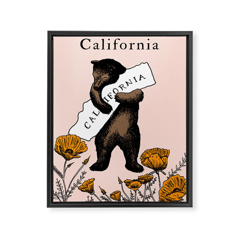 I Love You California Bear Framed Canvas Print Gallery Image 6