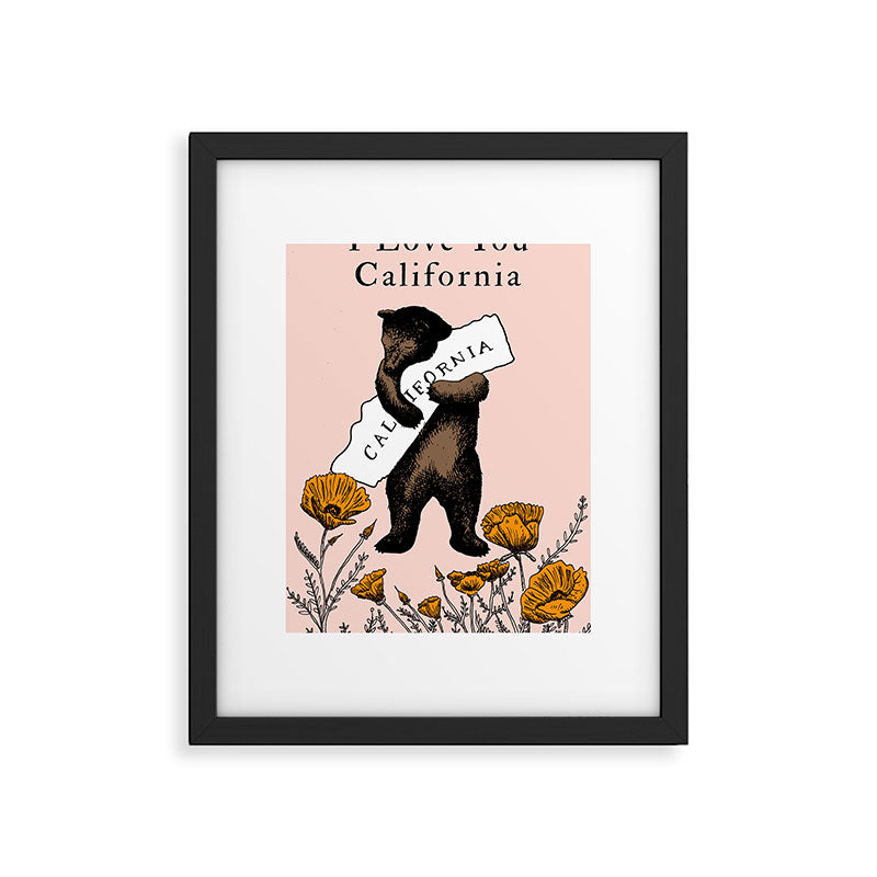 I Love You California Bear Framed Art Print Gallery Image 5