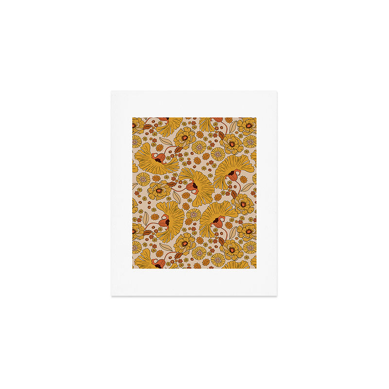 70s Floral Pattern Art Print Gallery Image 1