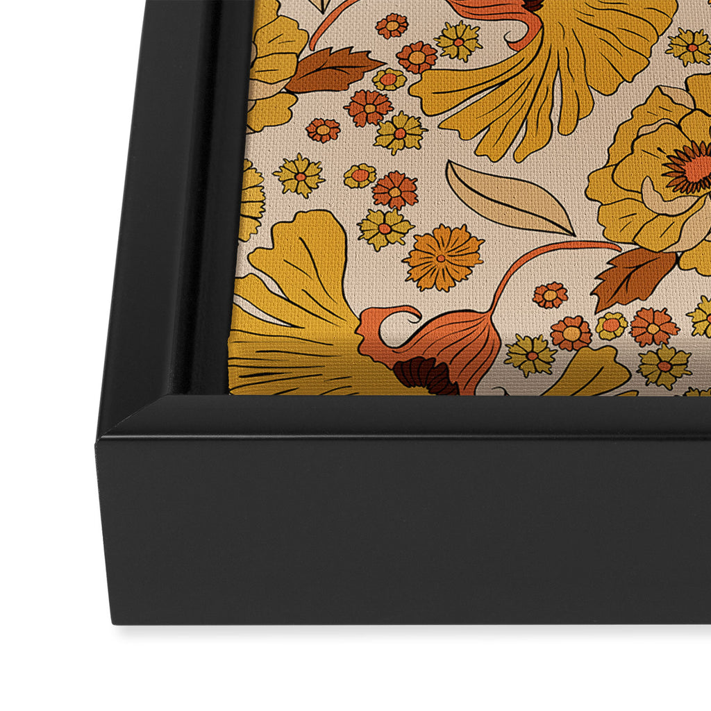 70s Floral Pattern Framed Canvas Print Gallery Image 3