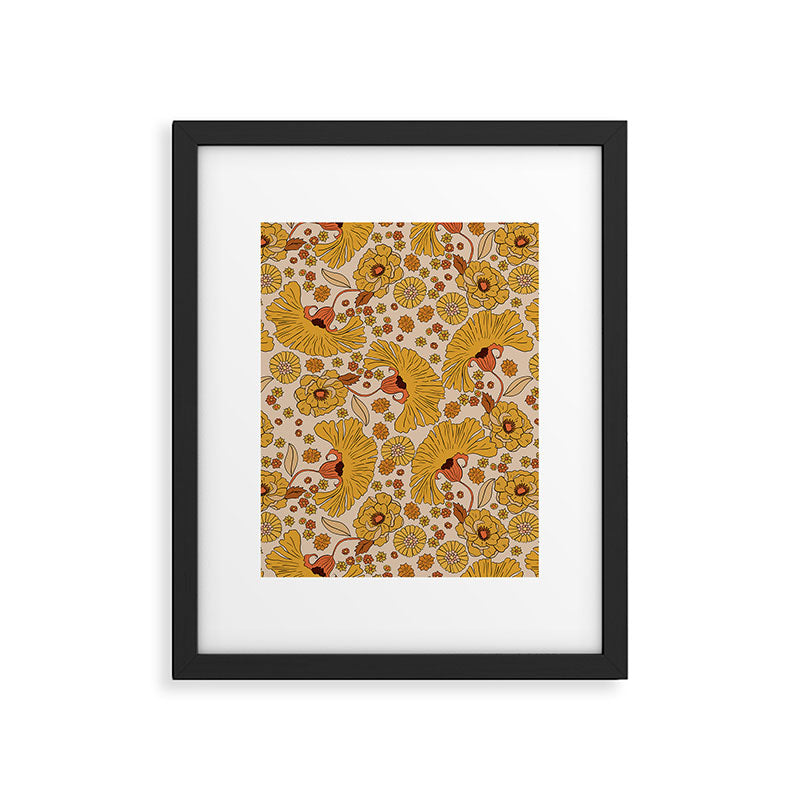 70s Floral Pattern Framed Art Print Gallery Image 6