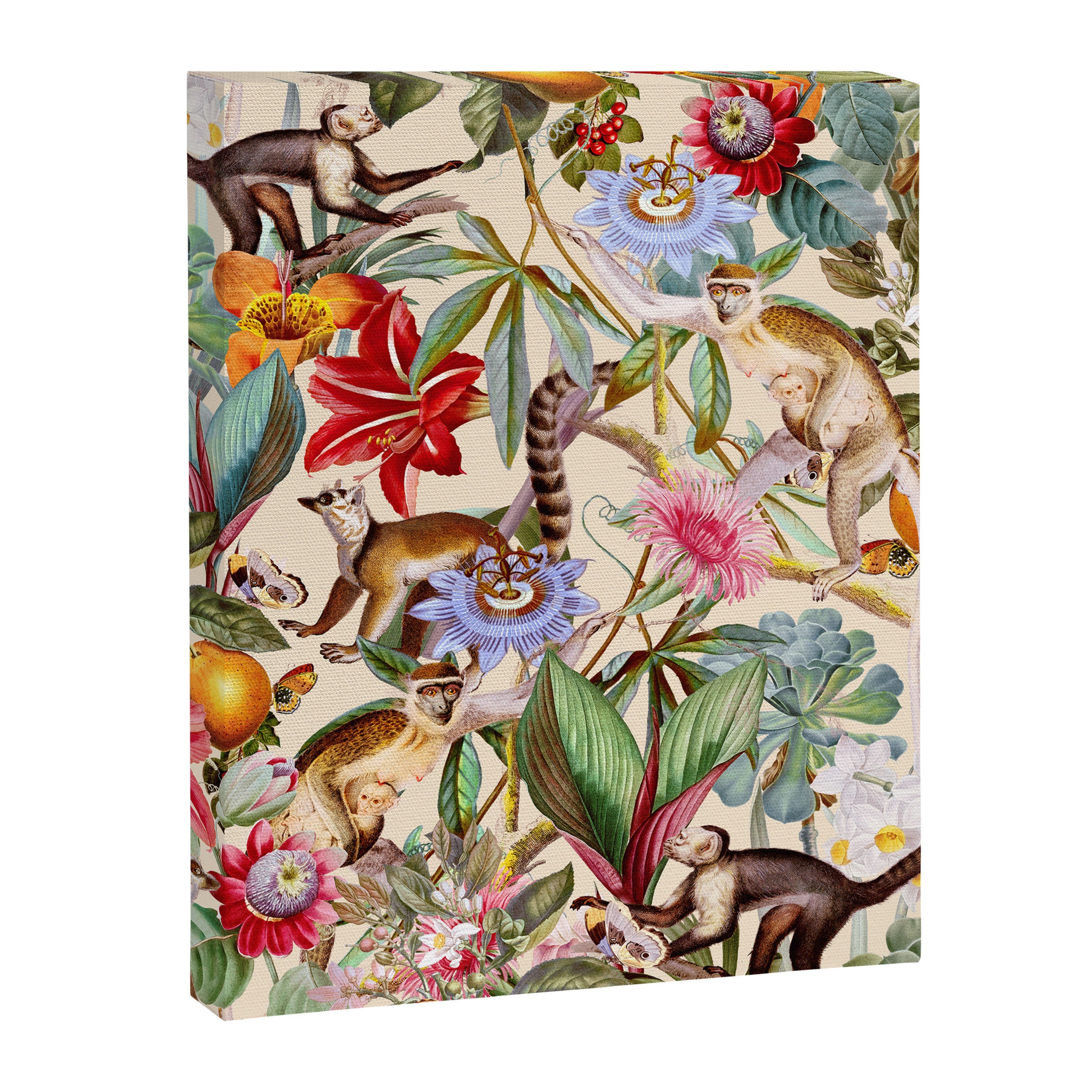 Animal and Floral Pattern Canvas Print Gallery Image 6