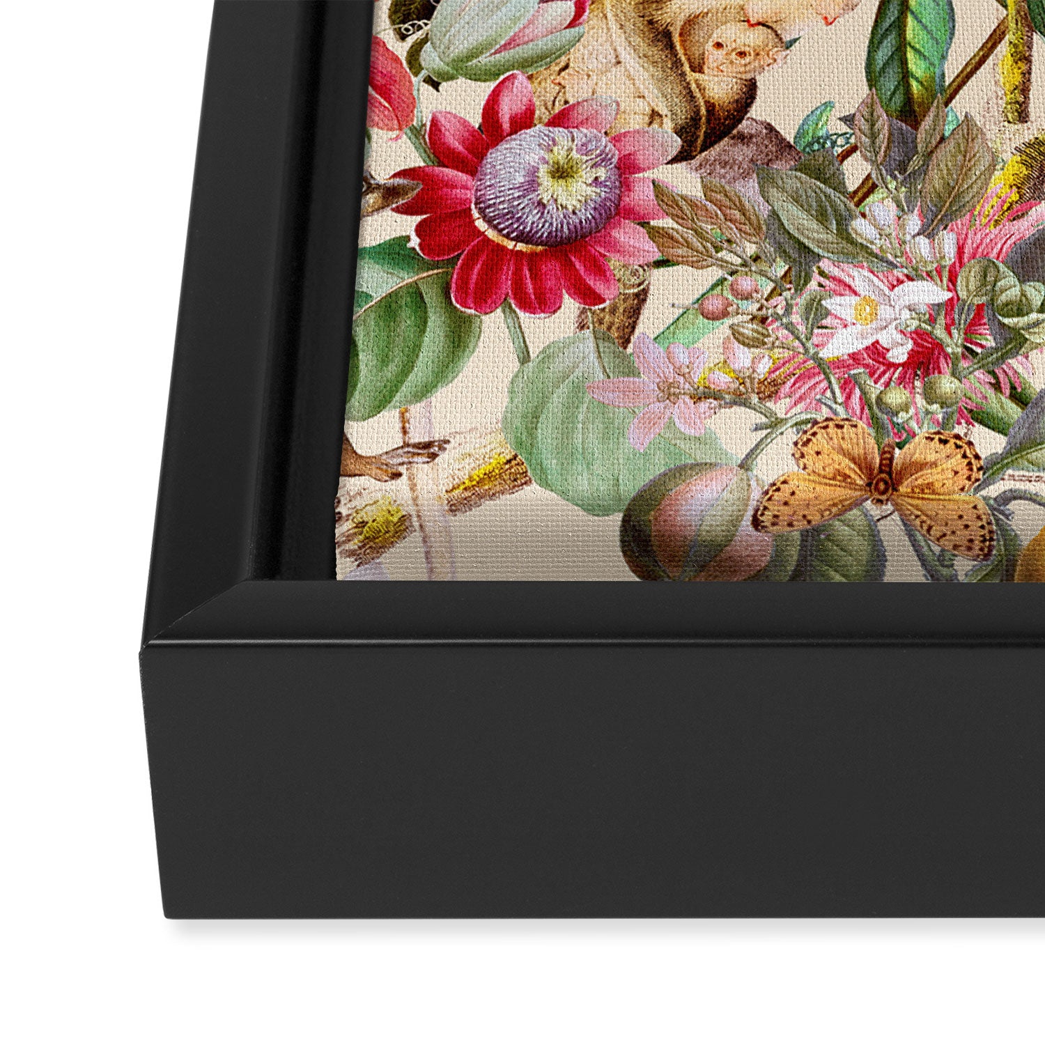 Animal and Floral Pattern Framed Canvas Print Gallery Image 3