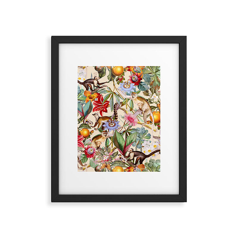 Animal and Floral Pattern Framed Art Print Gallery Image 5