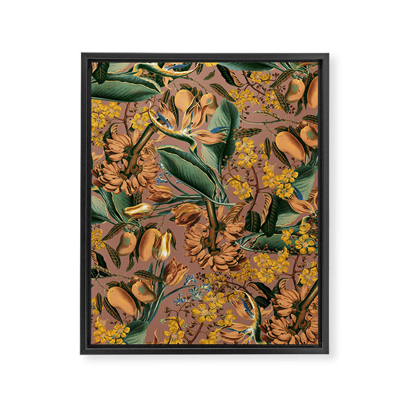 Banana and Leaf Pattern Framed Canvas Print Gallery Image 6
