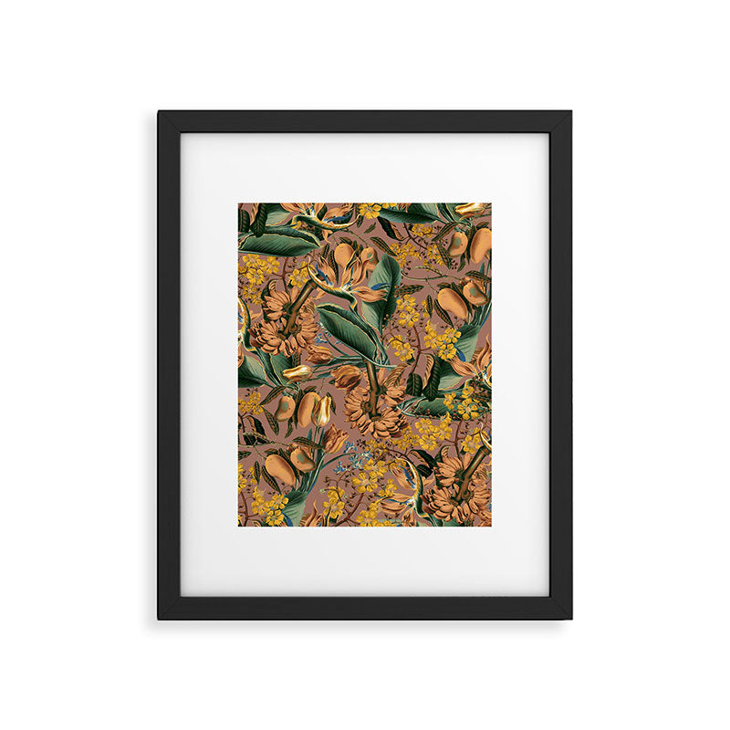 Banana and Leaf Pattern Framed Art Print Gallery Image 5