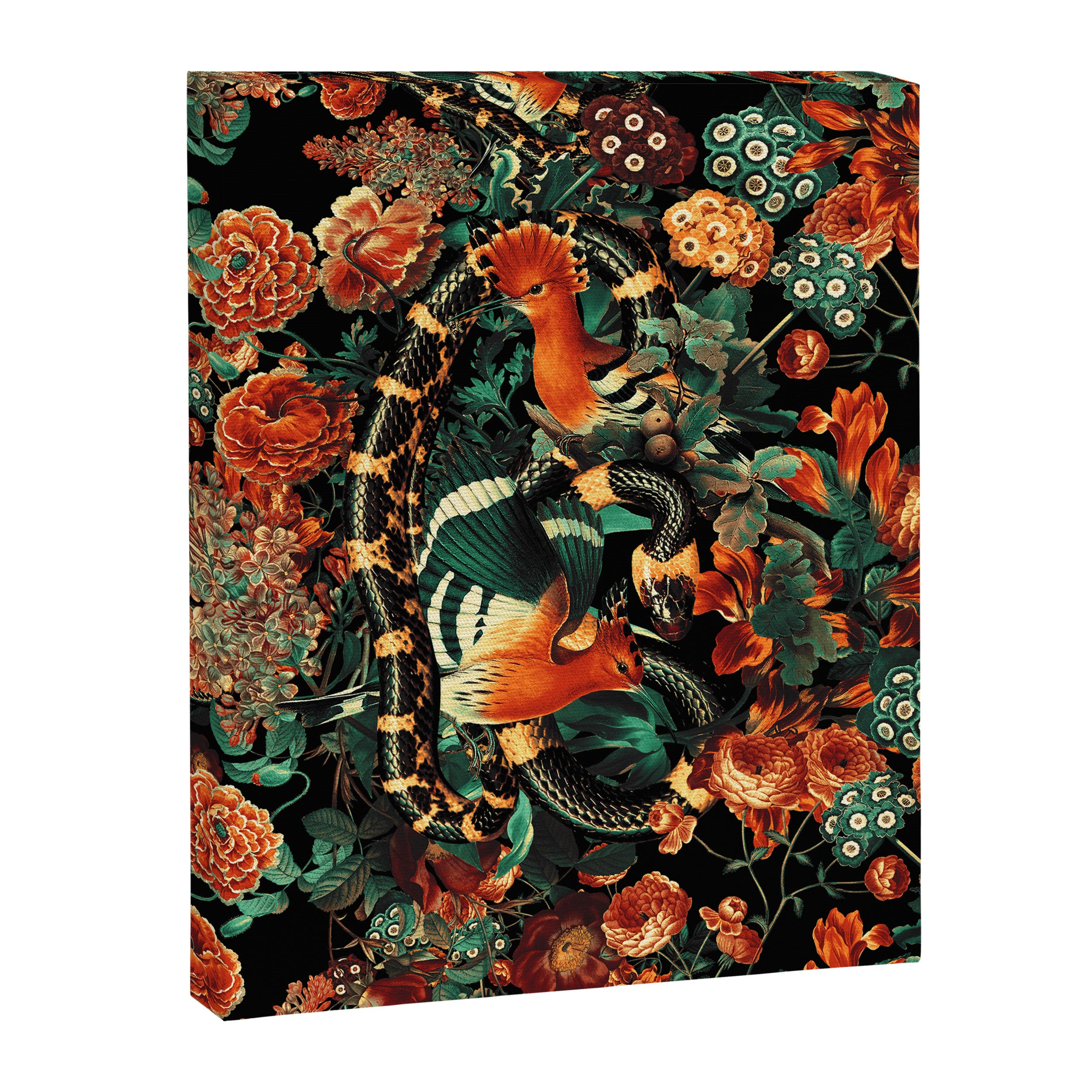 Birds and Snake Floral Pattern Canvas Print Gallery Image 8