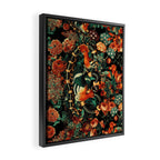 Birds and Snake Floral Pattern Framed Canvas Print Gallery Image 2
