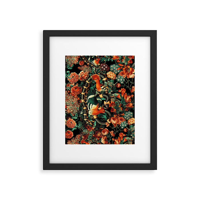 Birds and Snake Floral Pattern Framed Art Print Gallery Image 1