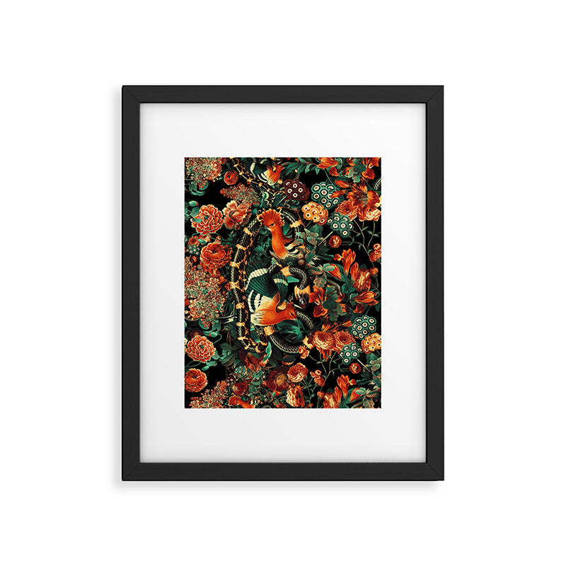 Birds and Snake Floral Pattern Framed Art Print Gallery Image 6