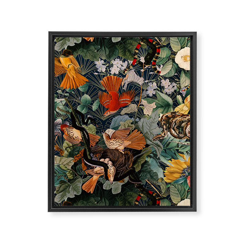 Birds and snakes Framed Canvas Print Gallery Image 6