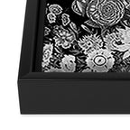 Black and White Floral Pattern Framed Canvas Print Gallery Image 3