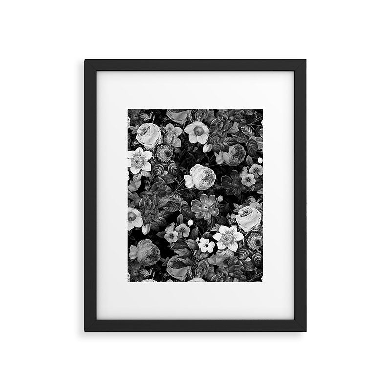 Black and White Garden Framed Art Print Gallery Image 6