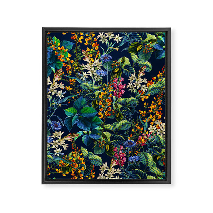 Blue Night Garden Framed Canvas Print Gallery Image 1