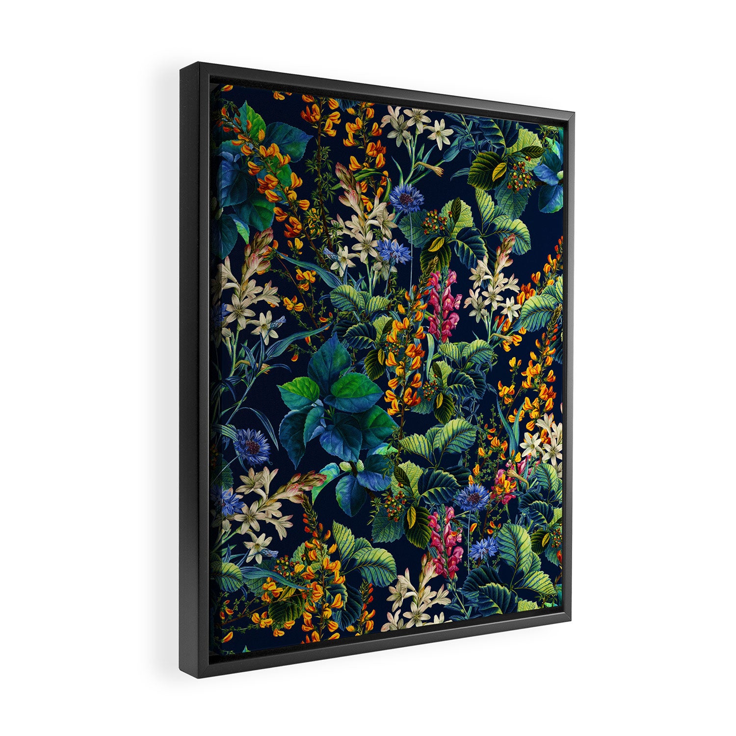 Blue Night Garden Framed Canvas Print Gallery Image 2