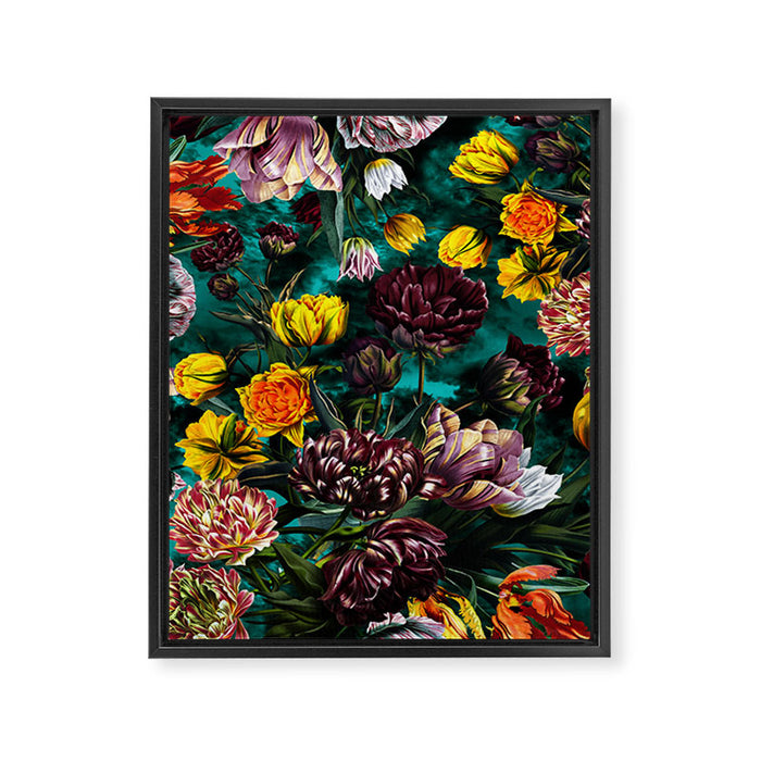 Botanical Multicolor Garden Framed Canvas Print Gallery Image 1