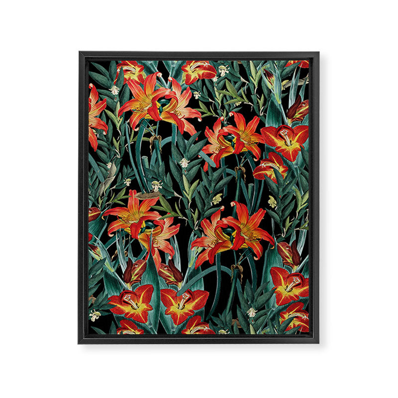 Botanical Night Garden Framed Canvas Print Gallery Image 6