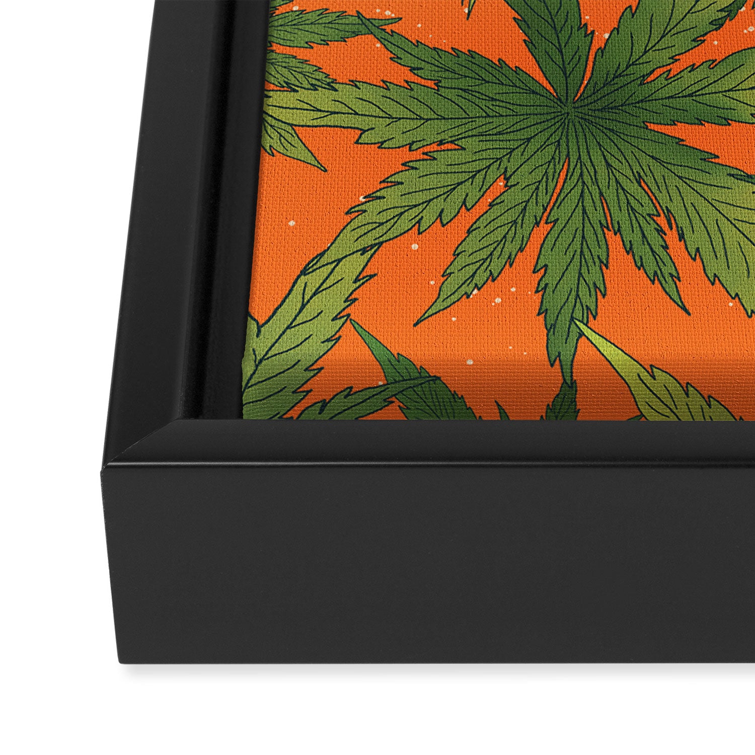 Cannabis Leaves Garden Framed Canvas Print Gallery Image 3