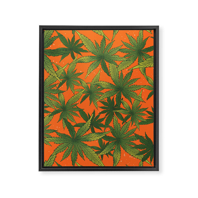 Cannabis Leaves Garden Framed Canvas Print Gallery Image 8