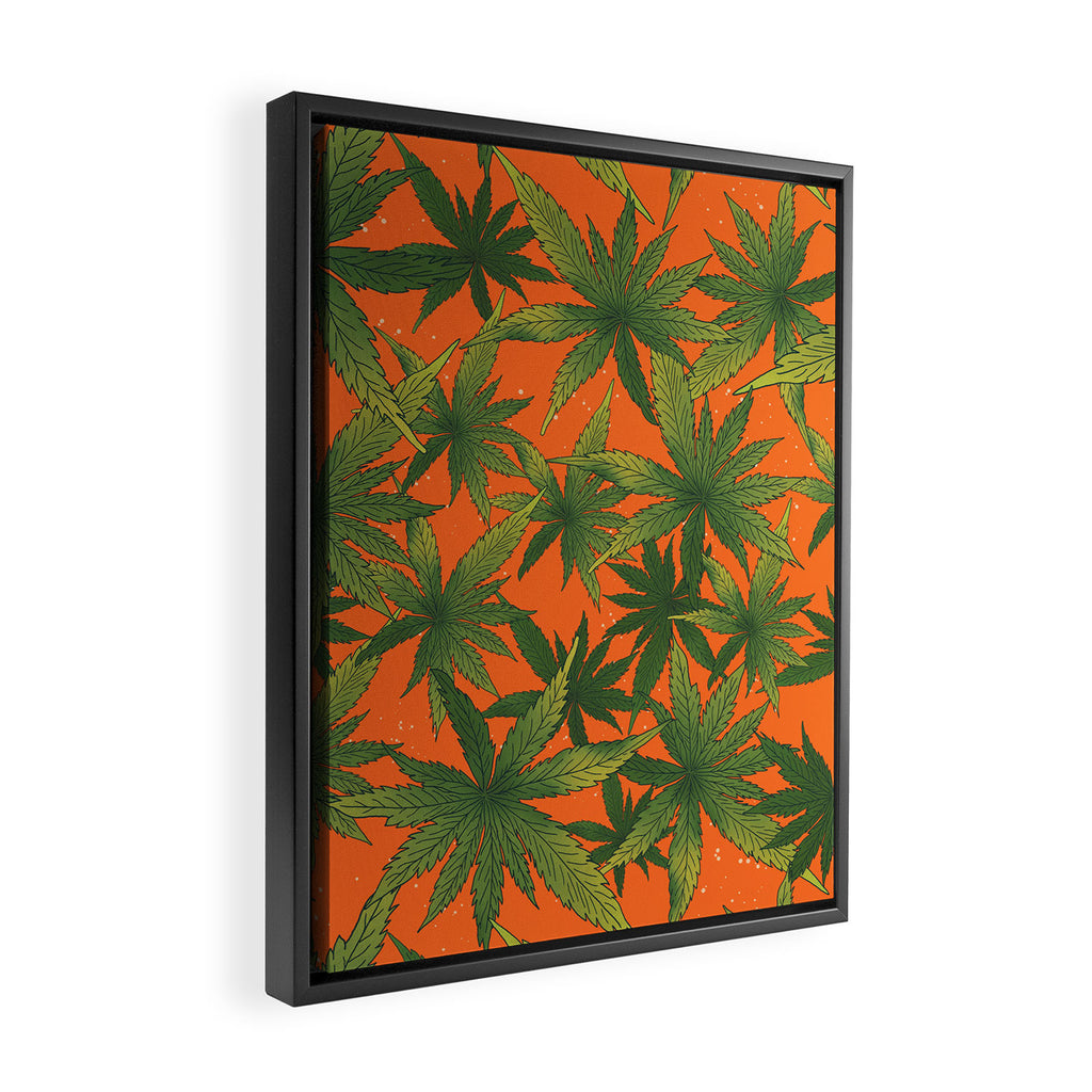 Cannabis Leaves Garden Framed Canvas Print Gallery Image 2