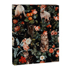 Cat and Floral Pattern II Canvas Print Gallery Image 6