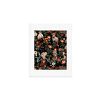Cat and Floral Pattern II Art Print Gallery Image 1