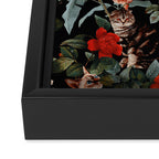 Cat and Floral Pattern II Framed Canvas Print Gallery Image 3