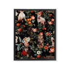 Cat and Floral Pattern II Framed Canvas Print Gallery Image 6