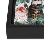 Cat and Floral Pattern III Framed Canvas Print Gallery Image 3