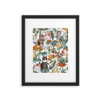 Cat and Floral Pattern III Framed Art Print Gallery Image 5
