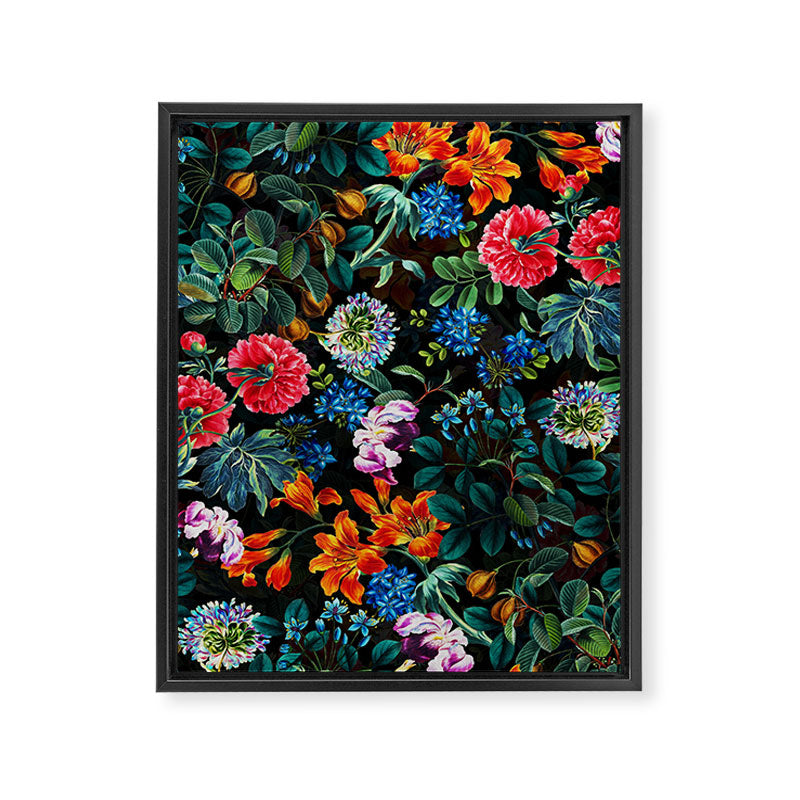 Chintzy Florals II - Night Framed Canvas Print Gallery Image 6